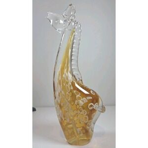 Handmade 10'' Amber Art Glass Giraffe‎ Figurine-Fifth Avenue Crystal-Ex Cond